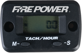 Fire Power Fire Power Hour Meter and Tachometer gauge showing digital display with dials and measurement markings.