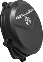 Load image into Gallery viewer, Rekluse clutch cover for Honda, black metal motorcycle clutch cover with branding, designed for durability and performance.