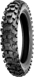 Rear Shinko Tire 520 Series 90/100-14 bias tire with 49m rating, featuring tread pattern suitable for motorcycle use.