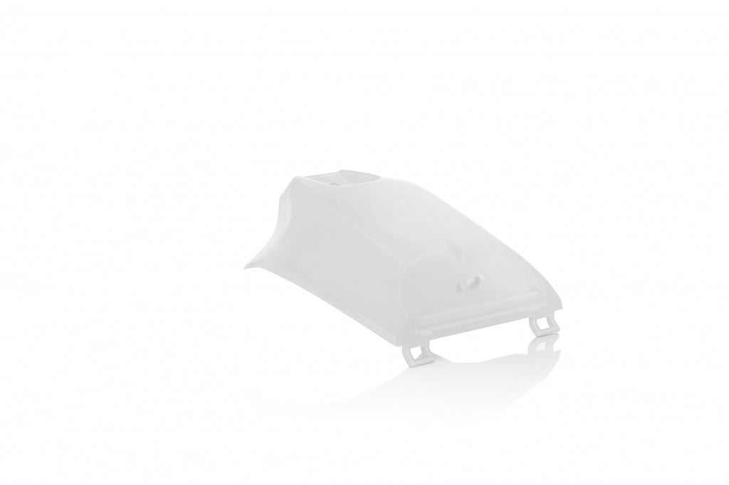 White Acerbis tank cover for motorcycles, featuring a durable design and brand logo, shown on a plain background.