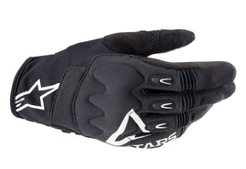 Black Alpine Star Techdura gloves in size small showing the textured fabric and secure wrist closure.
