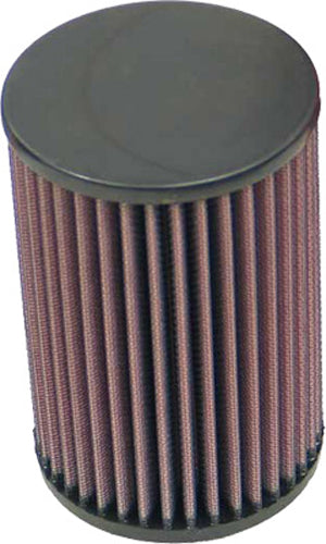 K&N air filter 773504, high-performance air filter for vehicle engine, with pleated cotton media and plastic frame visible.