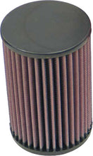 Load image into Gallery viewer, K&amp;N air filter 773504, high-performance air filter for vehicle engine, with pleated cotton media and plastic frame visible.