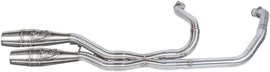 Sawicki Speed Shop Indian X-Pipe full length exhaust in brushed stainless steel with cannon design, model 930-01331
