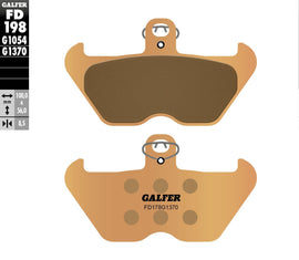 GALFER Sintered brake pads FD198G1370, automotive brake components, showing the brake pad with metal backing plate and friction material.