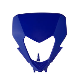 Polisport Plastics blue headlight mask for Sherco SE/SEF motorcycle, made of durable plastic, designed for off-road riding.