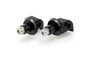 Black PUIG passenger footpeg adapter for Yamaha motorcycle, part of the foot controls system.