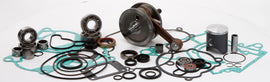 Vertex complete engine rebuild kit for KTM WR, including engine components, laid out on a clean surface with various parts visible.
