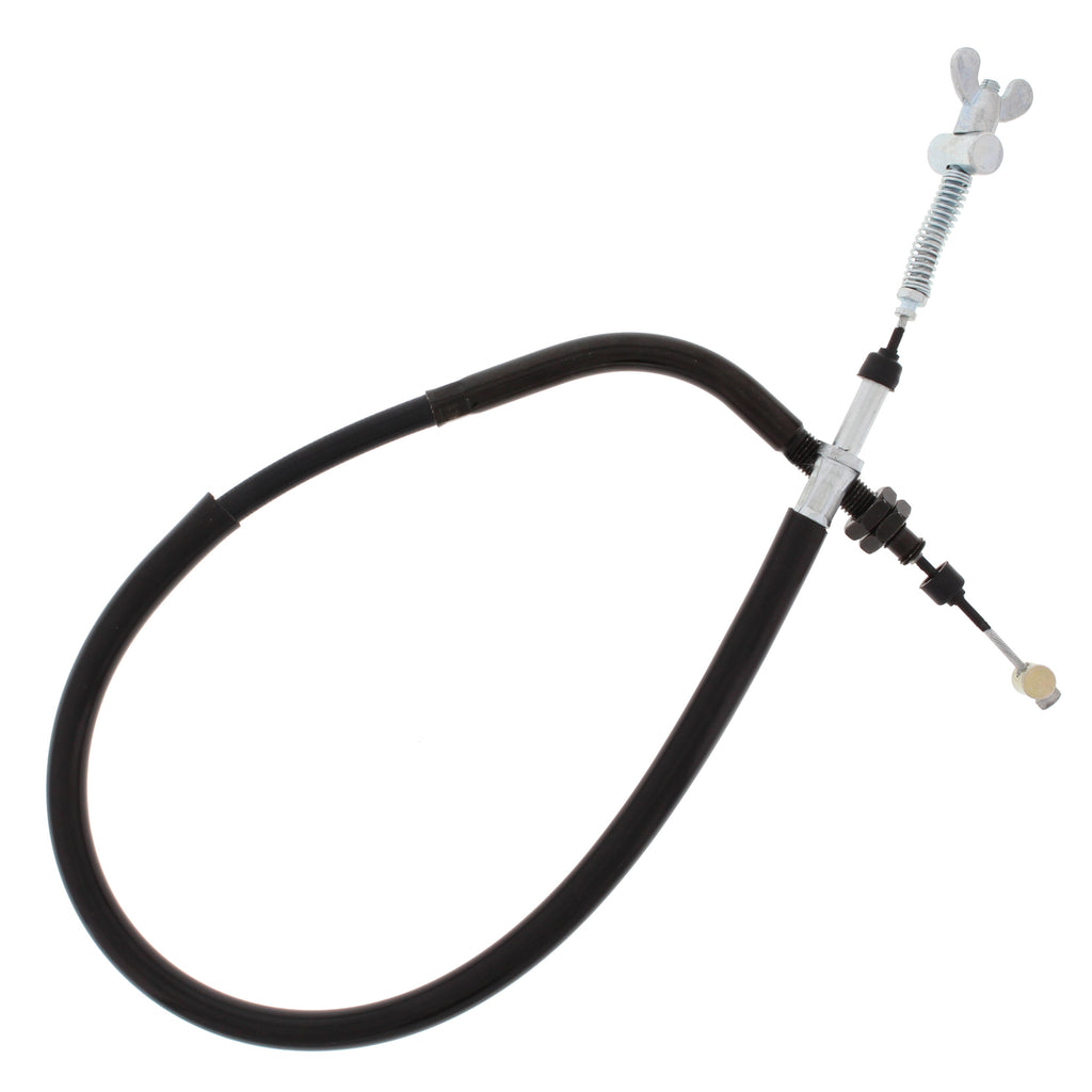 All Balls rear hand brake cable 24-54031 for motorcycle, showing the flexible control cable with protective housing and connectors.