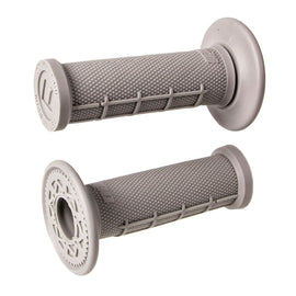 ODI Grips Micro-X Half-Waffle soft grey motorcycle handlebar grips with textured surface for improved grip.