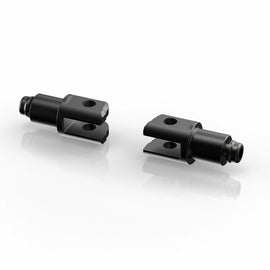 RIZOMA Rider black footpeg mount kit with metal components and mounting hardware for motorcycle footpegs.