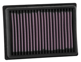 K&N Air Filter 787918 for engine air intake, showing the reusable, high-flow air filter with a black rubber frame and pleated filter media.