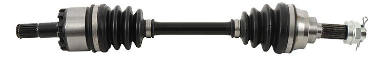 All Balls heavy-duty front axle with six ball bearings, designed for durable performance in off-road or motorcycle applications.