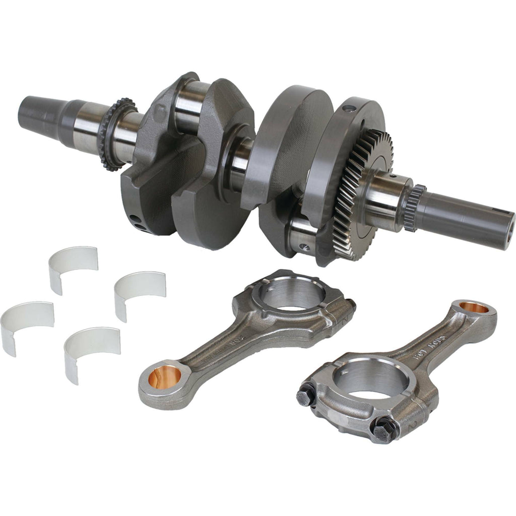 Hot Rods engine crankshaft and rods kit with metal components, assembled for automotive performance and durability.