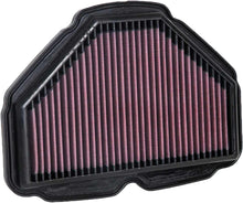 Load image into Gallery viewer, K&amp;N Air Filter 731818 for vehicle engine, showing the reusable air filter with black filter media and metal frame.