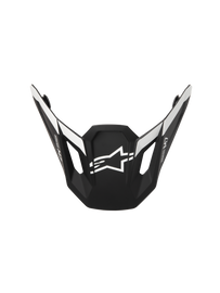 Alpine Star Sm7 Dasher black and white matte visor for motorcycle helmets, showing the sleek design and matte finish.
