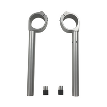 Load image into Gallery viewer, Silver HeliBars replacement handlebars for Yamaha motorcycles, featuring ergonomic design and durable construction.