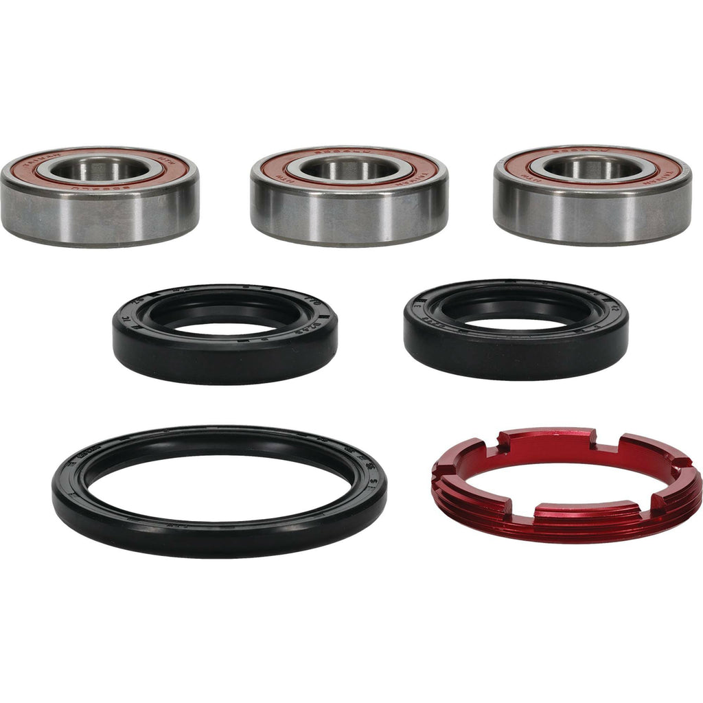 Pivot Works premium drive wheel bearing kit 22-51115P showing bearings and components for bicycle wheel maintenance