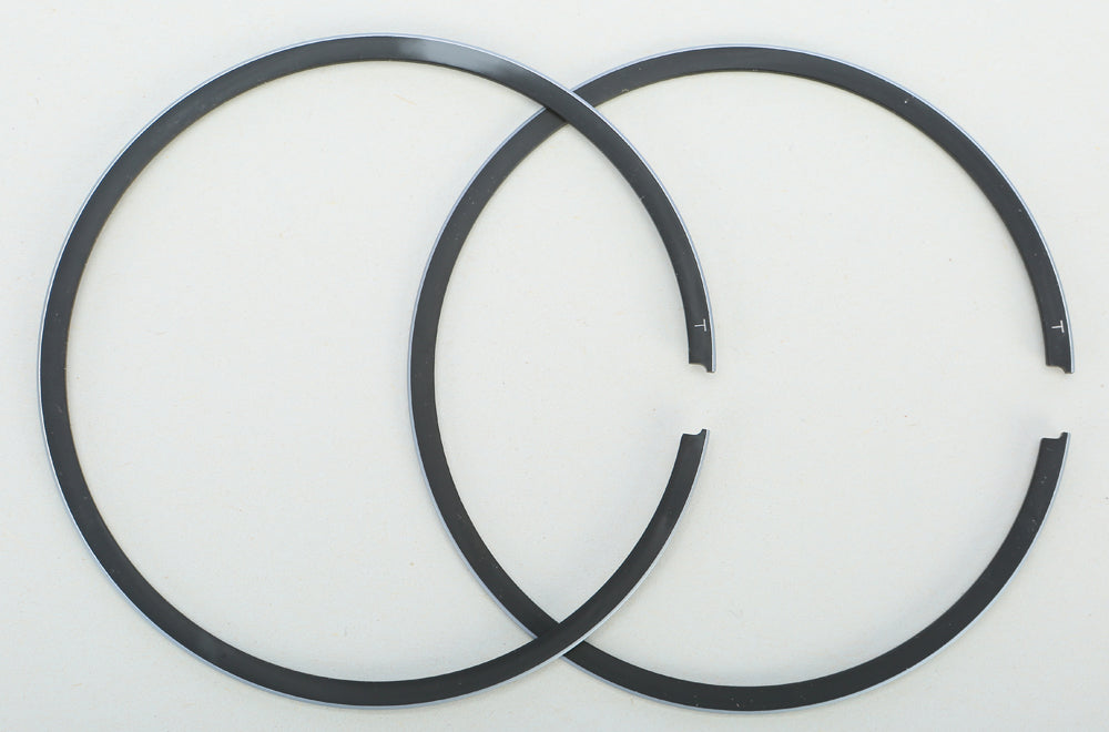 ProX Racing Parts piston rings for Pro X 67.95mm pistons, close-up of the shiny metal rings for motorcycle engine repair.
