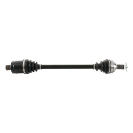 All Balls drive axle 536-0073 showing the metal shaft and rubber boot in a close-up view.
