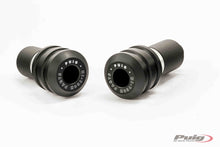 Load image into Gallery viewer, PUIG vintage black frame sliders for motorcycle body protection, featuring a sleek black finish and durable construction.