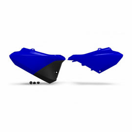 Blue Polisport Plastics side panels for Yamaha YZ 64-847791 motorcycle, made of durable plastic body components.