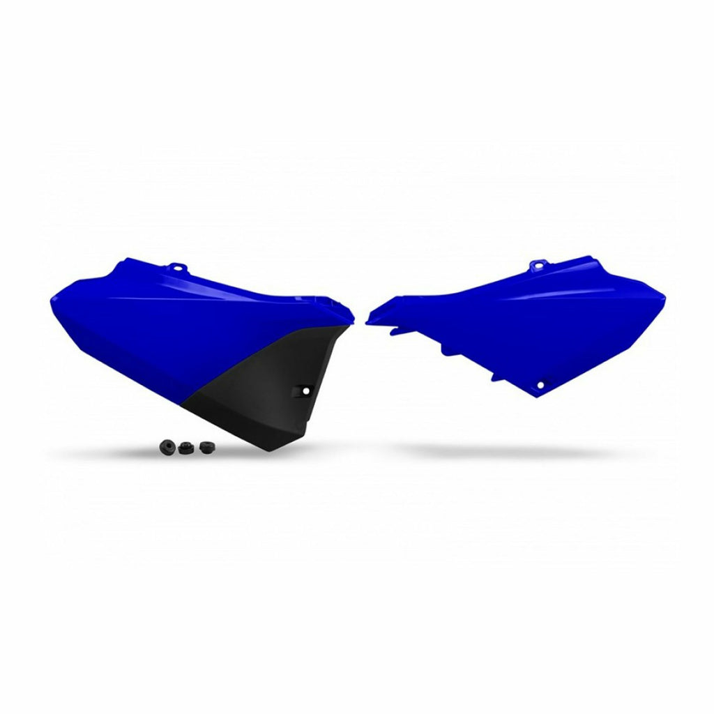 Blue Polisport Plastics side panels for Yamaha 64-847791, featuring sleek body design and durable plastic construction.