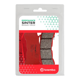 Brembo Prime Sa sintered brake pads for car brakes, showing the metallic brake pad with Brembo branding and packaging.