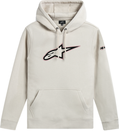 Alpine Star Insignia Hoodie in Off White, large size, featuring the brand logo on the front, casual fit, soft fabric.