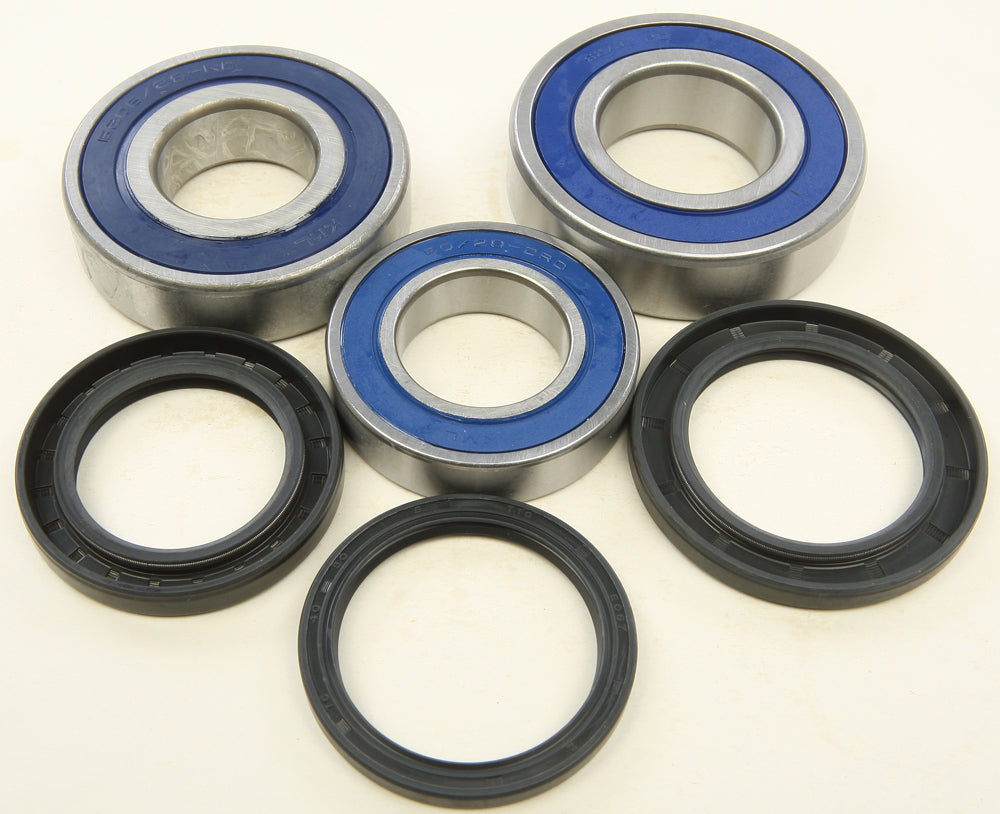 All Balls rear wheel bearing kit 22-51727 with metal bearings and components for motorcycle or vehicle wheel assembly.