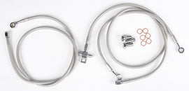 Streamline front brake line with three stainless steel hoses for Yamaha standard models, featuring black fittings and durable construction.