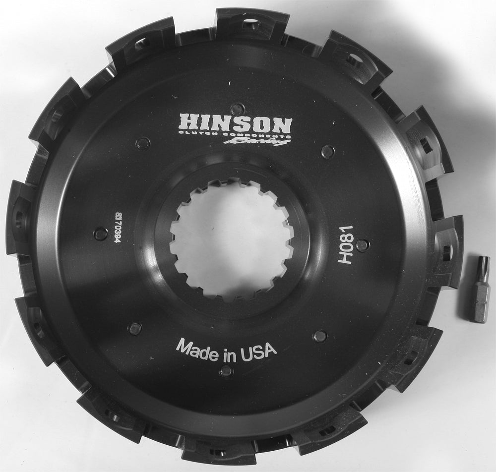 Hinson Billet Clutch Basket for Honda HON 151-0007, high-quality clutch component with detailed metal construction.
