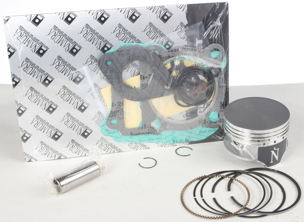 Namura Top End Kit with piston components, 67.47mm bore, +1.50mm, 11:1 compression ratio, for motorcycle engine rebuild.