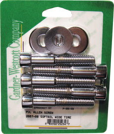 Polished Gardner-Westcott pulley bolts for Big Twin 07-Up motorcycle, hardware fasteners and fittings for secure assembly.