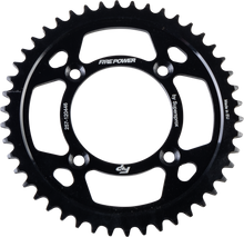 Load image into Gallery viewer, Steel Fire Power 46-tooth rear sprocket for bicycles, black finish, durable metal construction, shown with teeth and mounting holes.