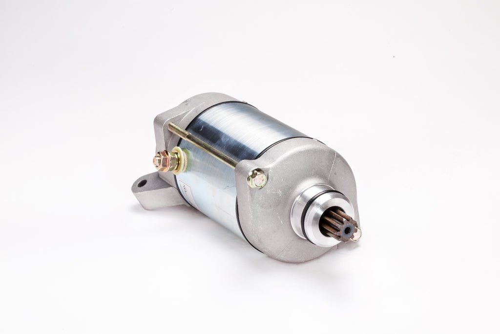 Ricks Motorsport Electric starter motor for motorcycles, compact black electric starter with wiring connection, model 27-61412
