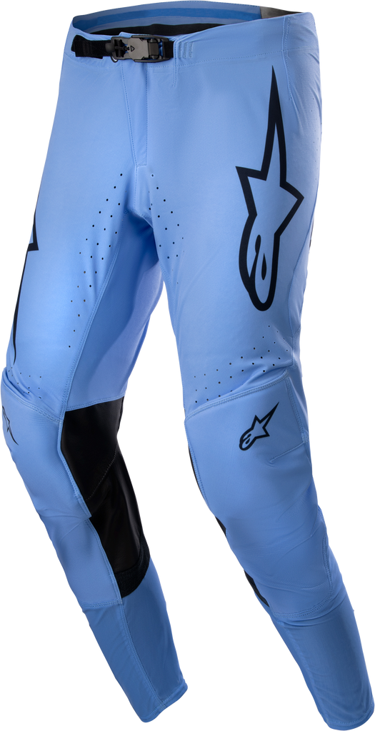 Alpine Star Supertech Dade Pants in light blue, size 40, showing the sporty motorcycle riding pants with protective features.