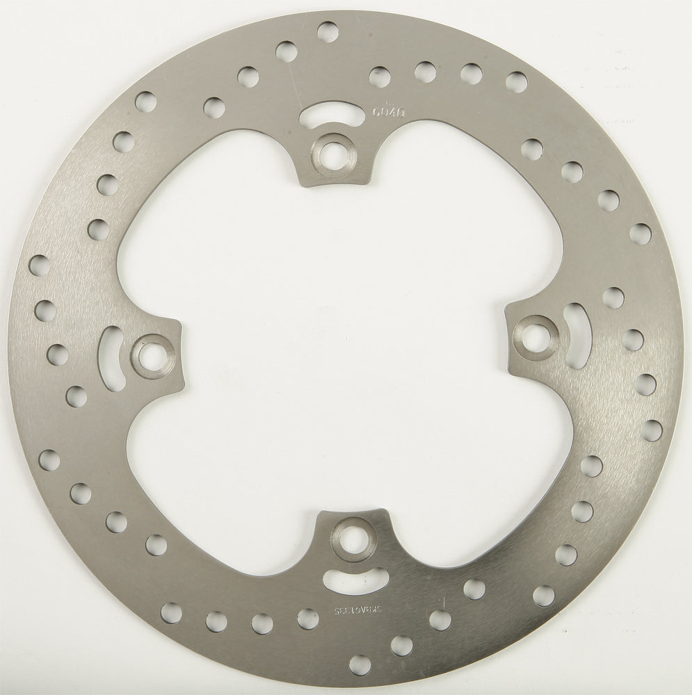 EBC Motorcycle Brakes standard rotor 15-6040 showing detailed metal surface and ventilation holes for effective braking.