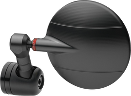 RIZOMA Spy-R 80mm black mirror showing sleek motorcycle mirror with round black finish and reflective surface.