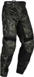 Fly Racing F-16 Se Kryptek motorcycle pants in Moss Grey and Black, size 30, with durable fabric and tactical design.