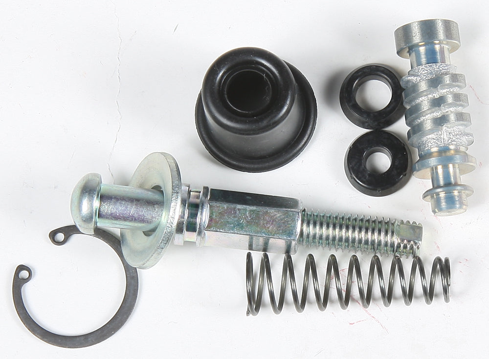Shindy rear master cylinder kit for brakes, showing metal components and hydraulic lines in a clean automotive setting.