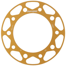 Supersprox Rear Edge Sprocket with gold anodized aluminum finish, 42-tooth for Honda and Yamaha motorcycles.