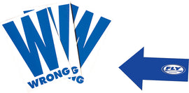 Fly Racing Course Marker with blue arrow, 5.5x8.5-inch tool for marking courses, featuring a durable blue arrow design.
