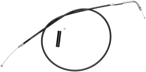 Motion Pro black vinyl throttle cable 70-6211 for motorcycle control lines, showing the flexible cable coiled with fittings.