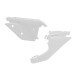 Acerbis white side panels for motorcycle body, shown in a close-up image with textured surface and mounting points.