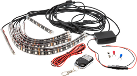 Letric Lighting Co 16-color LED accent light kit with multiple illumination options, featuring colorful LED lights in a sleek setup.