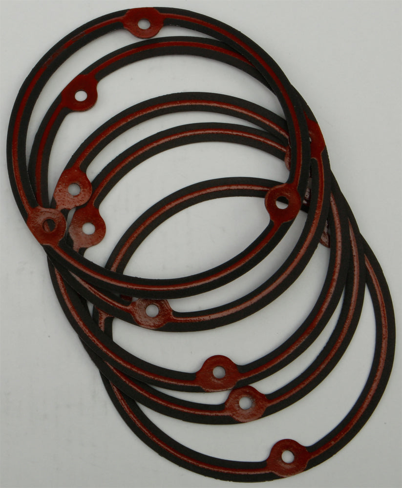 James Gasket clutch derby cover gaskets, 3-hole foamet seals, set of five designed for motorcycle clutch covers.