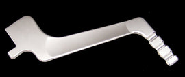 ModQuad Billet Kick Starter Lever in polished finish, showcasing the durable star-shaped design for ATV or dirt bike starters.