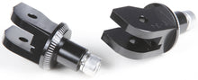 Load image into Gallery viewer, PUIG footpeg adapter for motorcycle foot controls, black metal with mounting hardware visible