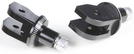 PUIG footpeg adapter for motorcycle foot controls, black metal with mounting hardware visible